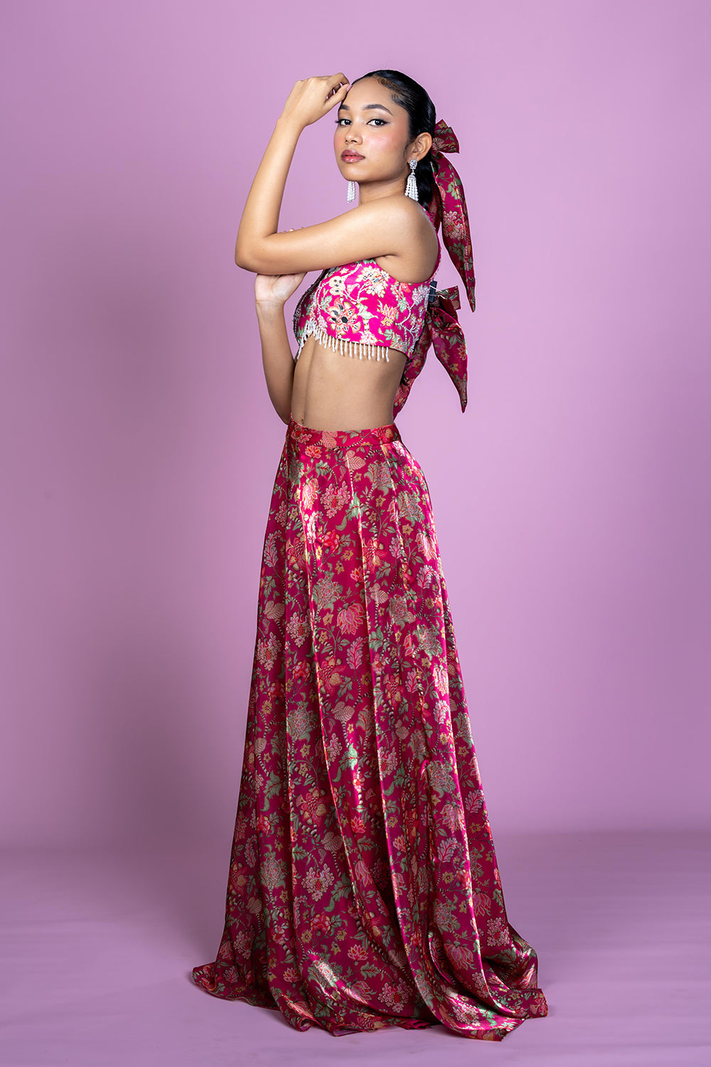 Floral Fiesta - Crop top Lehenga skirt