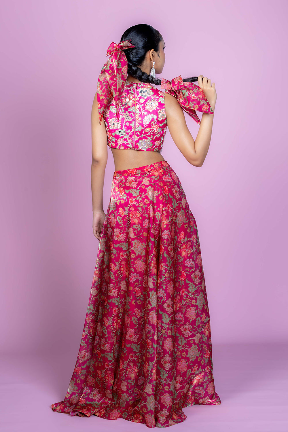 Floral Fiesta - Crop top Lehenga skirt