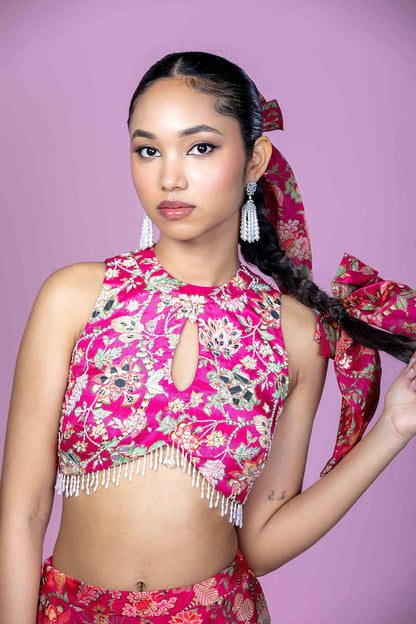 Floral Fiesta - Crop top Lehenga skirt