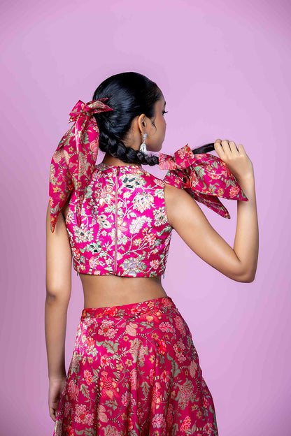 Floral Fiesta - Crop top Lehenga skirt