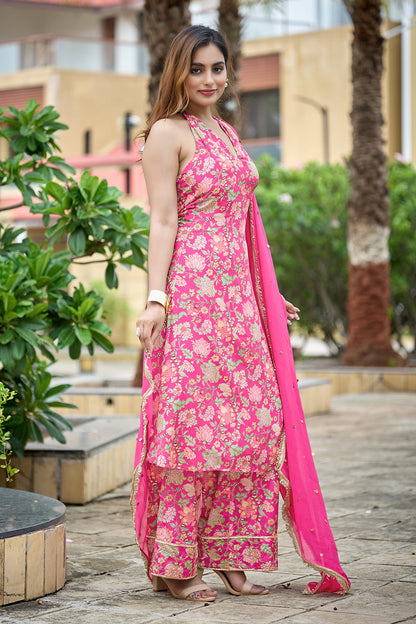 Fuschia Fable Halter Kurta set