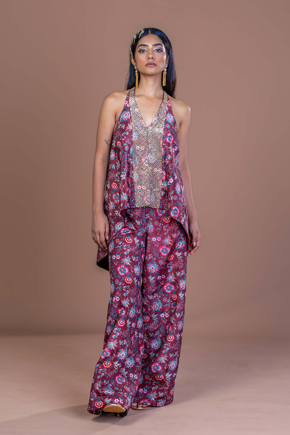 Garnet Glimmer Halter Coord Set