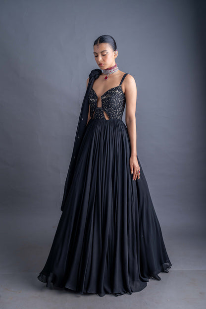 Golden Eclipse Anarkali