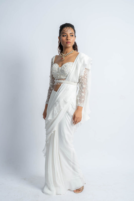 Ivory Iconic Saree