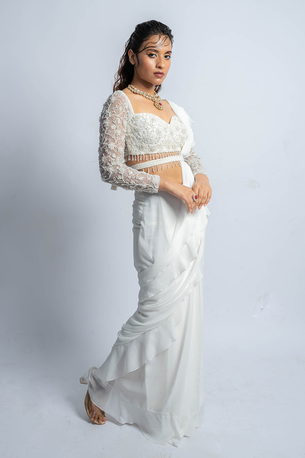 Ivory Iconic Saree