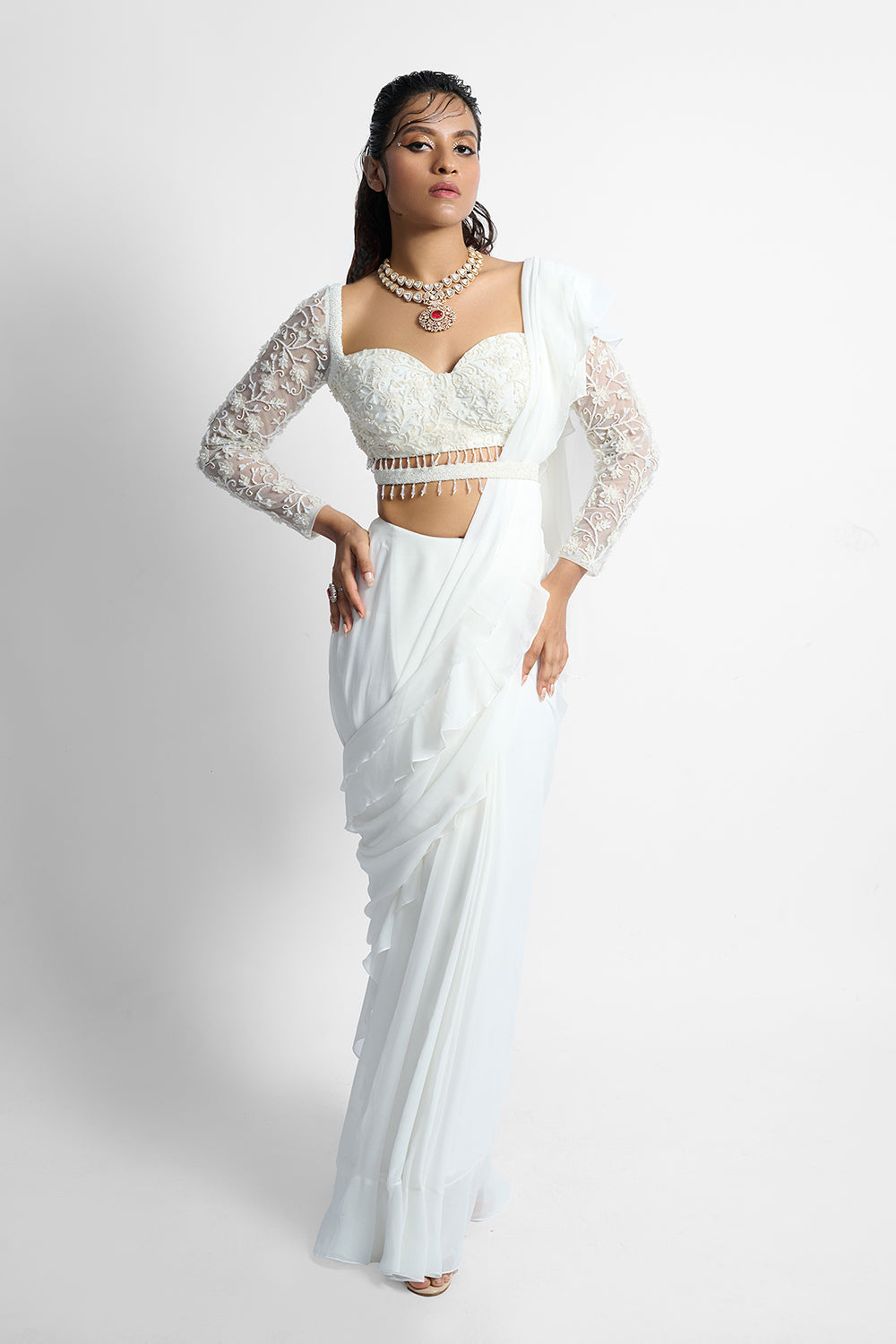 Ivory Iconic Saree