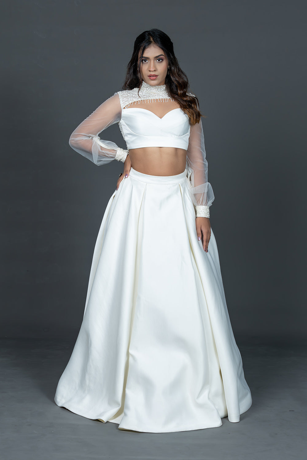 Ivory Madrid Skirt Blouse Set