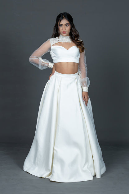 Ivory Madrid Skirt Blouse Set