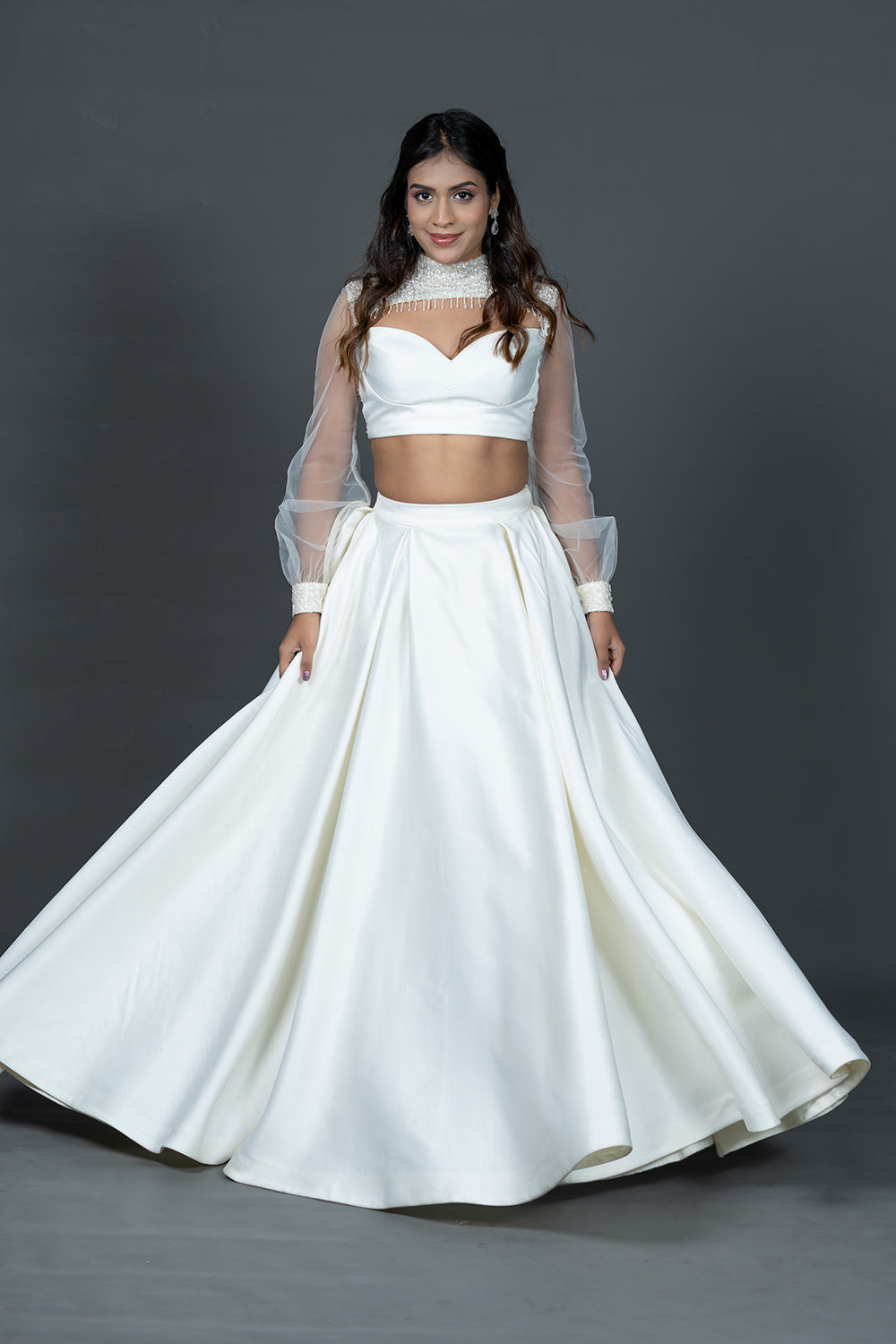 Ivory Madrid Skirt Blouse Set