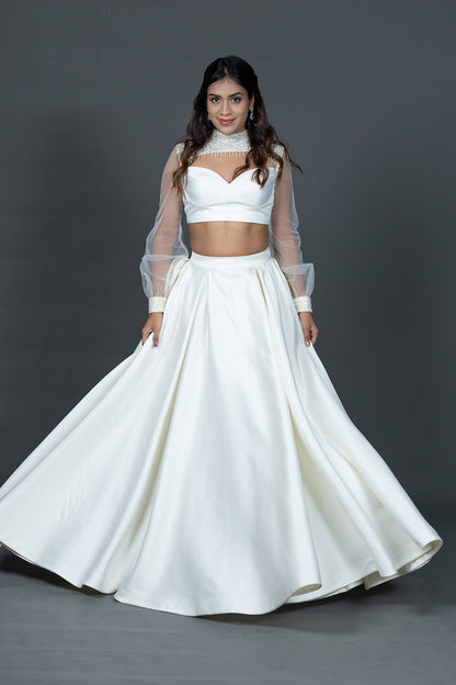 Ivory Madrid Skirt Blouse Set