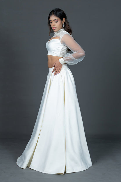 Ivory Madrid Skirt Blouse Set