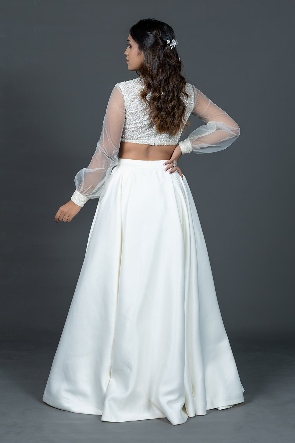 Ivory Madrid Skirt Blouse Set