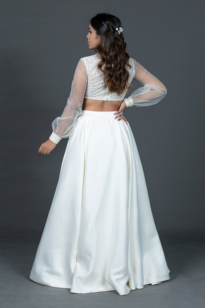 Ivory Madrid Skirt Blouse Set