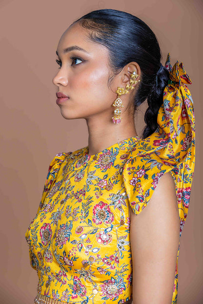 Marigold mirage Crop top with pants Coord set