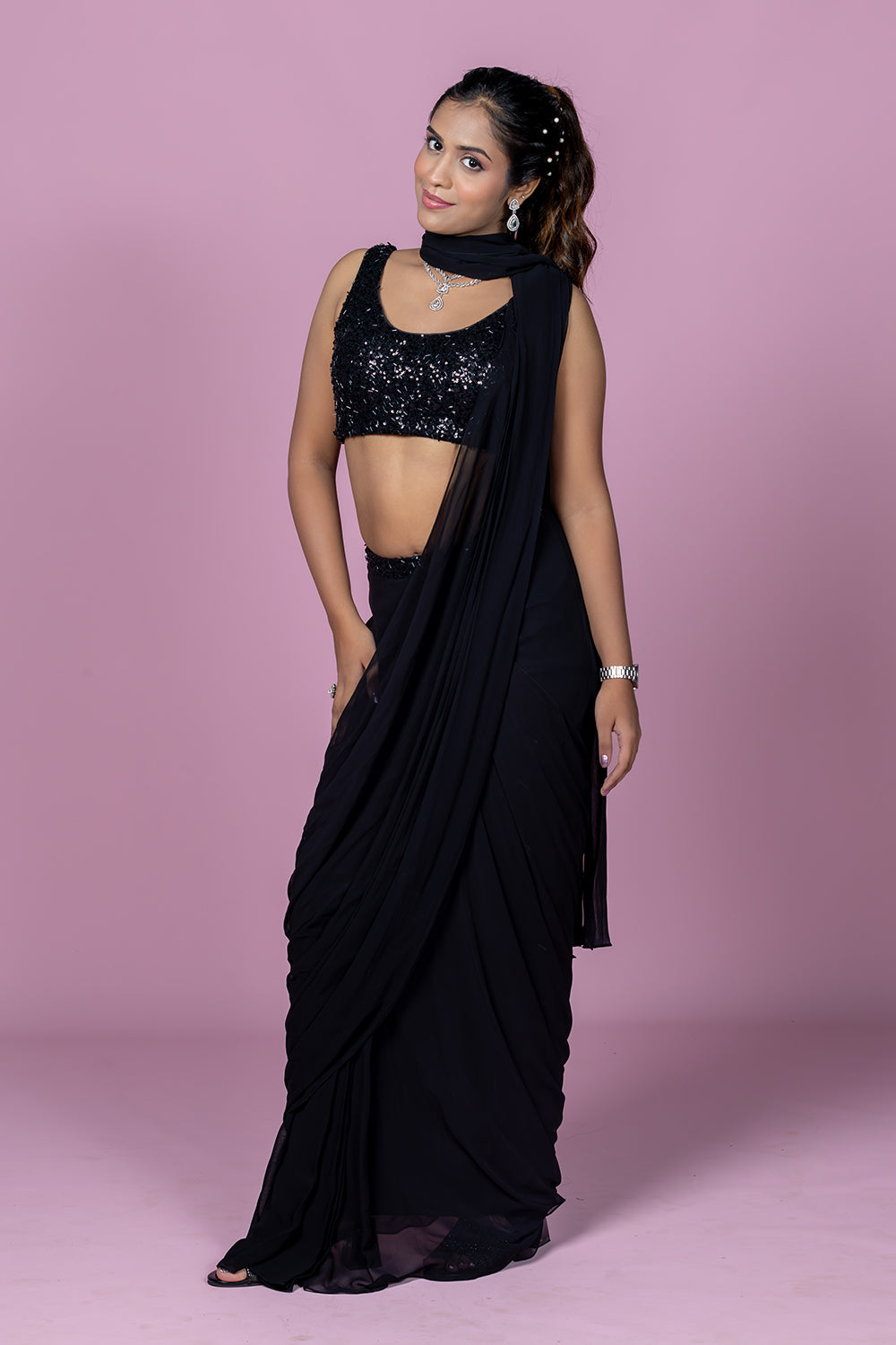 Midnight Spark Saree