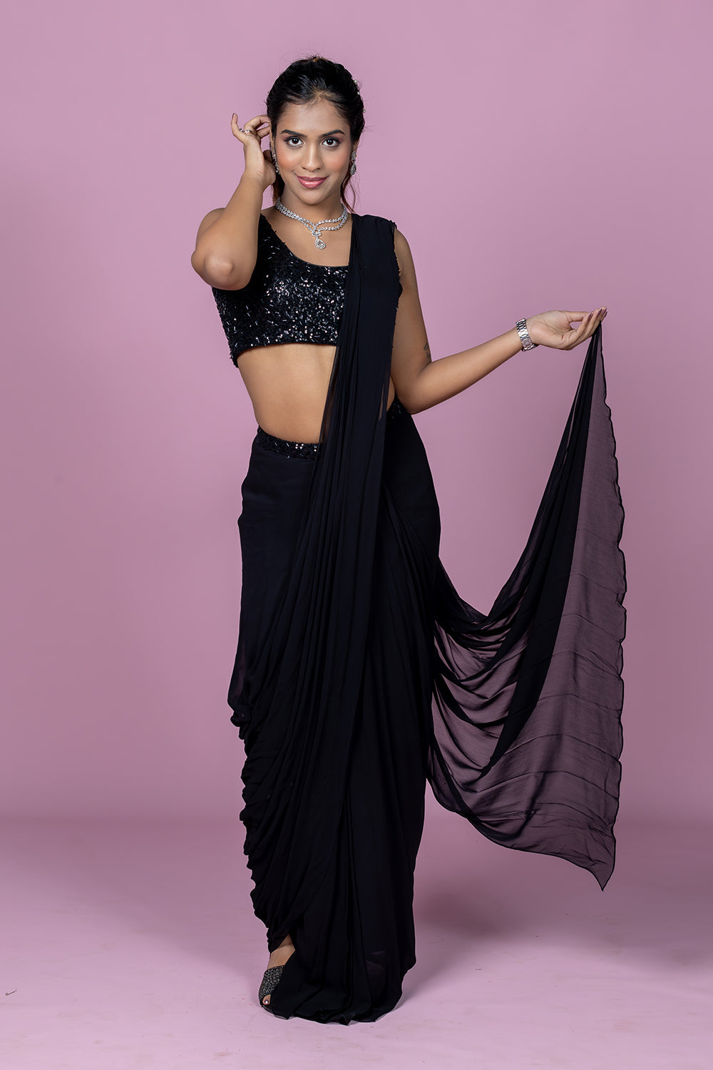 Midnight Spark Saree