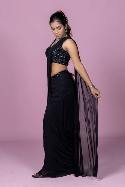 Midnight Spark Saree