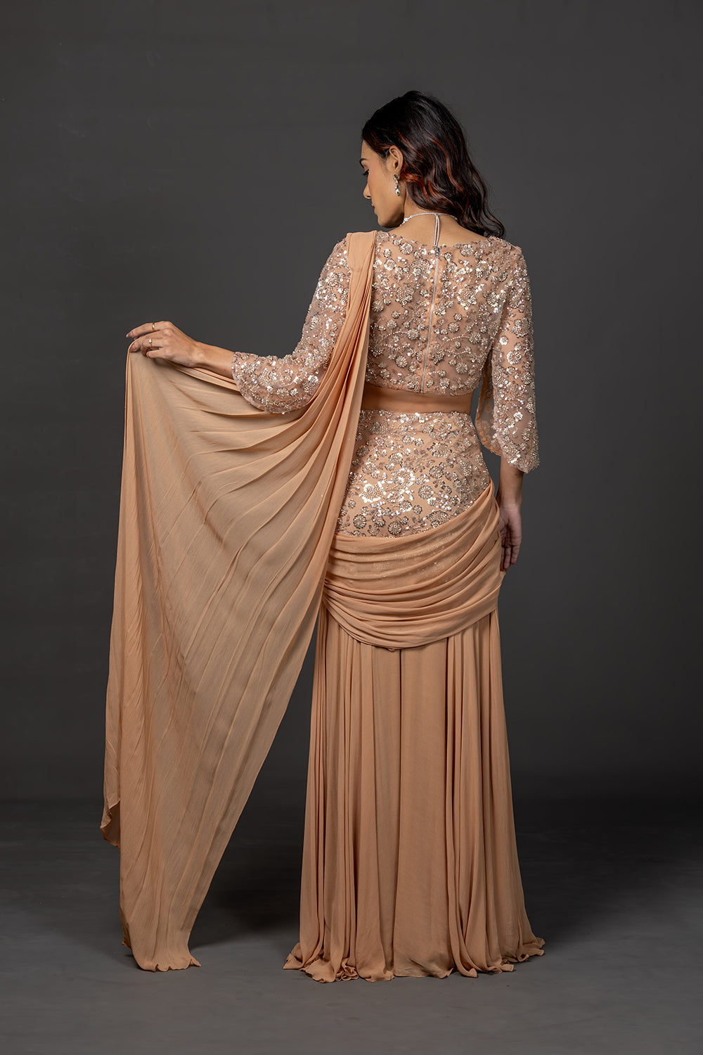 Mocha gleam saree