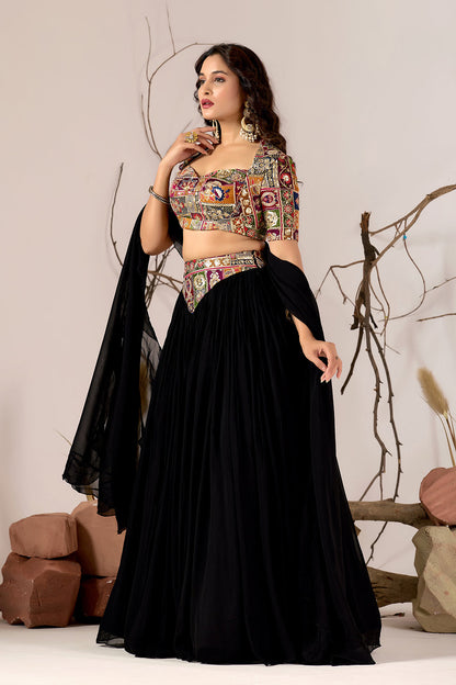 Mosaic Noir - Embroidered Lehenga Set