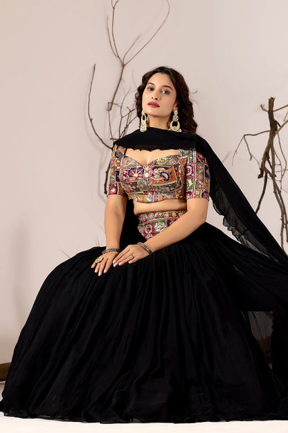 Mosaic Noir - Embroidered Lehenga Set