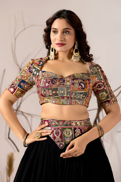 Mosaic Noir - Embroidered Lehenga Set