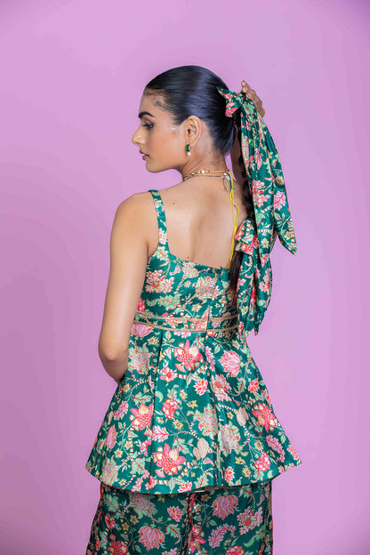 Peplum palms Palazzo set