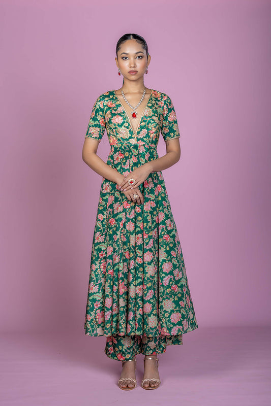 Peppy Panna Anarkali gown set