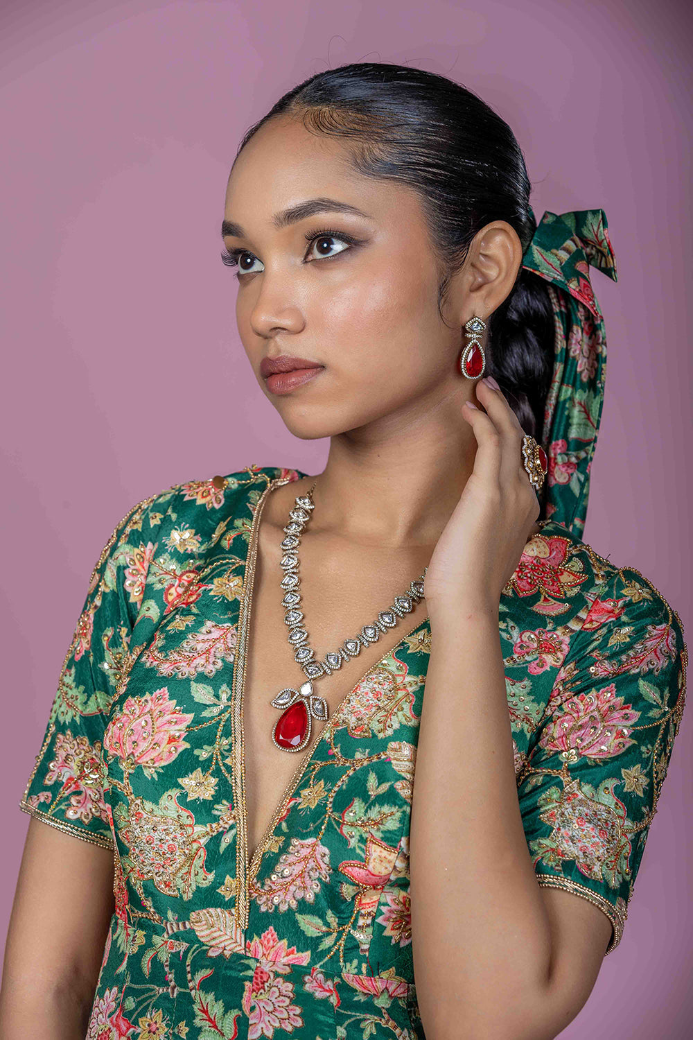 Peppy Panna Anarkali gown set