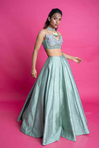 Sage Monarch Lehenga