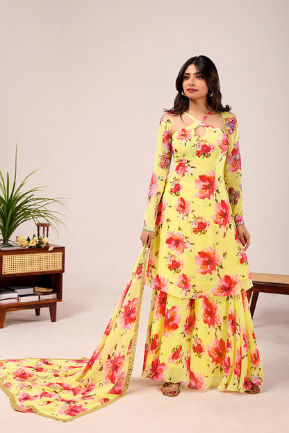 Sunehri Phool Sharara Set
