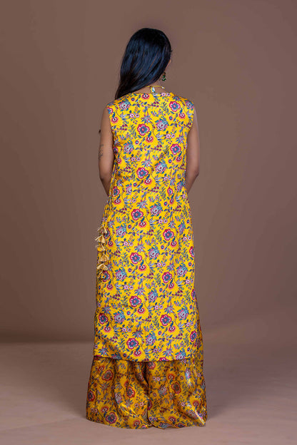 Sunlit Drape Layered Kurta with Palazo Coord Set