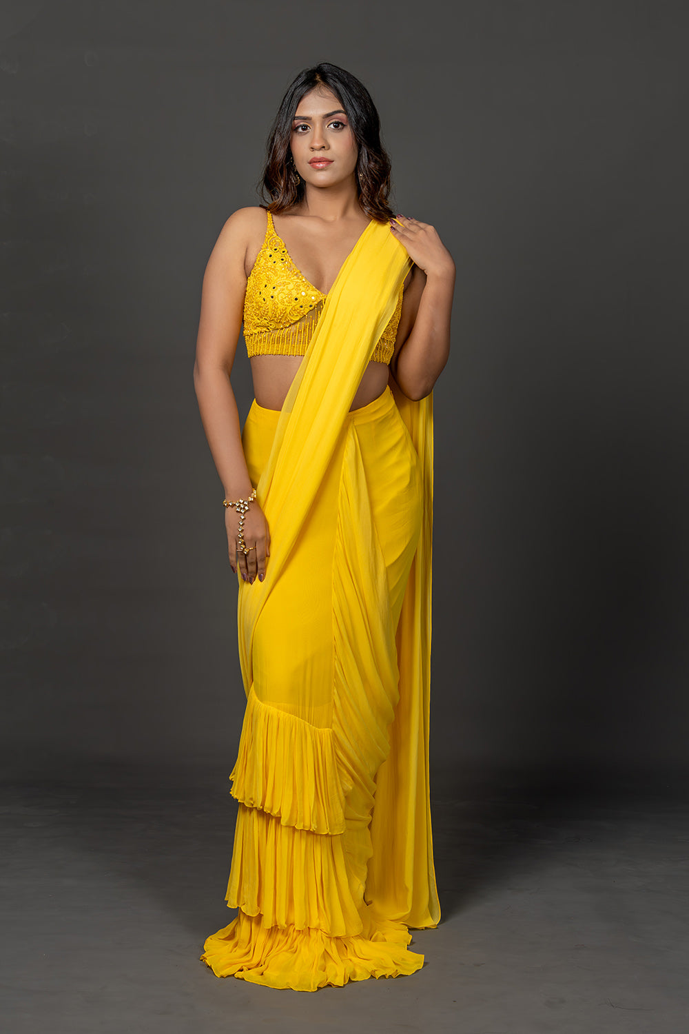 Sunlit Ruffle Saree