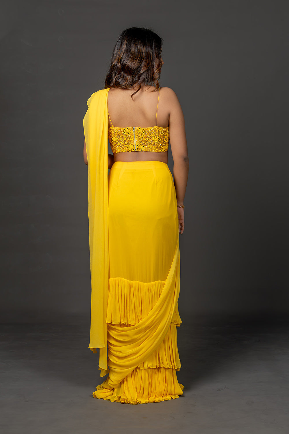 Sunlit Ruffle Saree