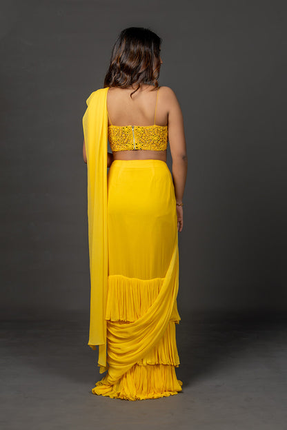 Sunlit Ruffle Saree