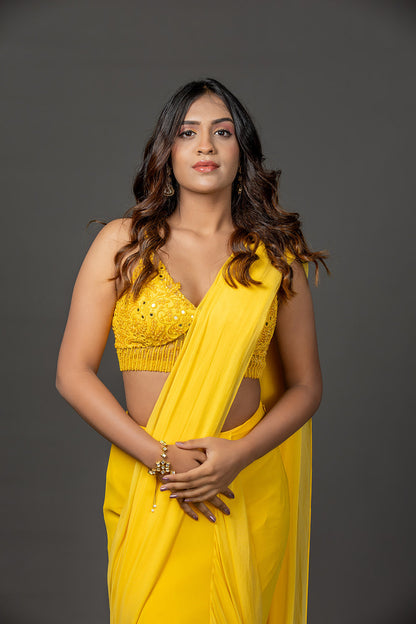 Sunlit Ruffle Saree