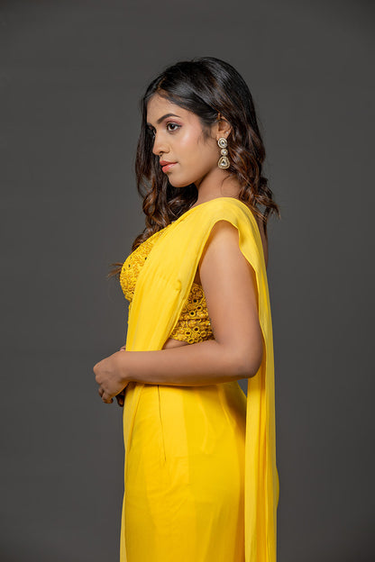 Sunlit Ruffle Saree
