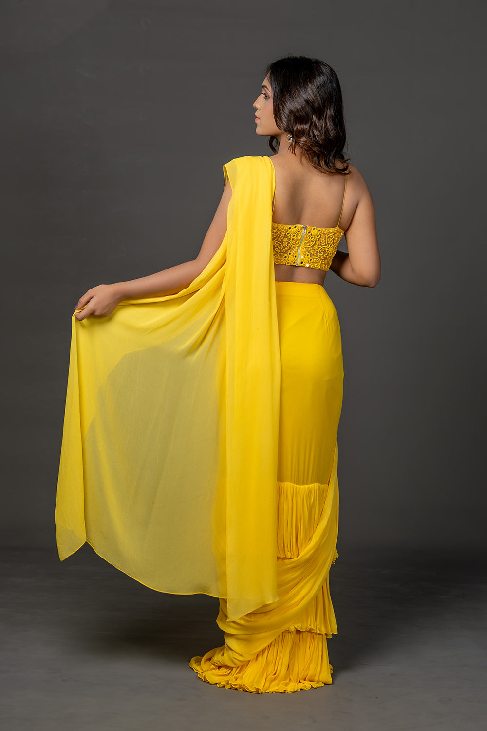 Sunlit Ruffle Saree